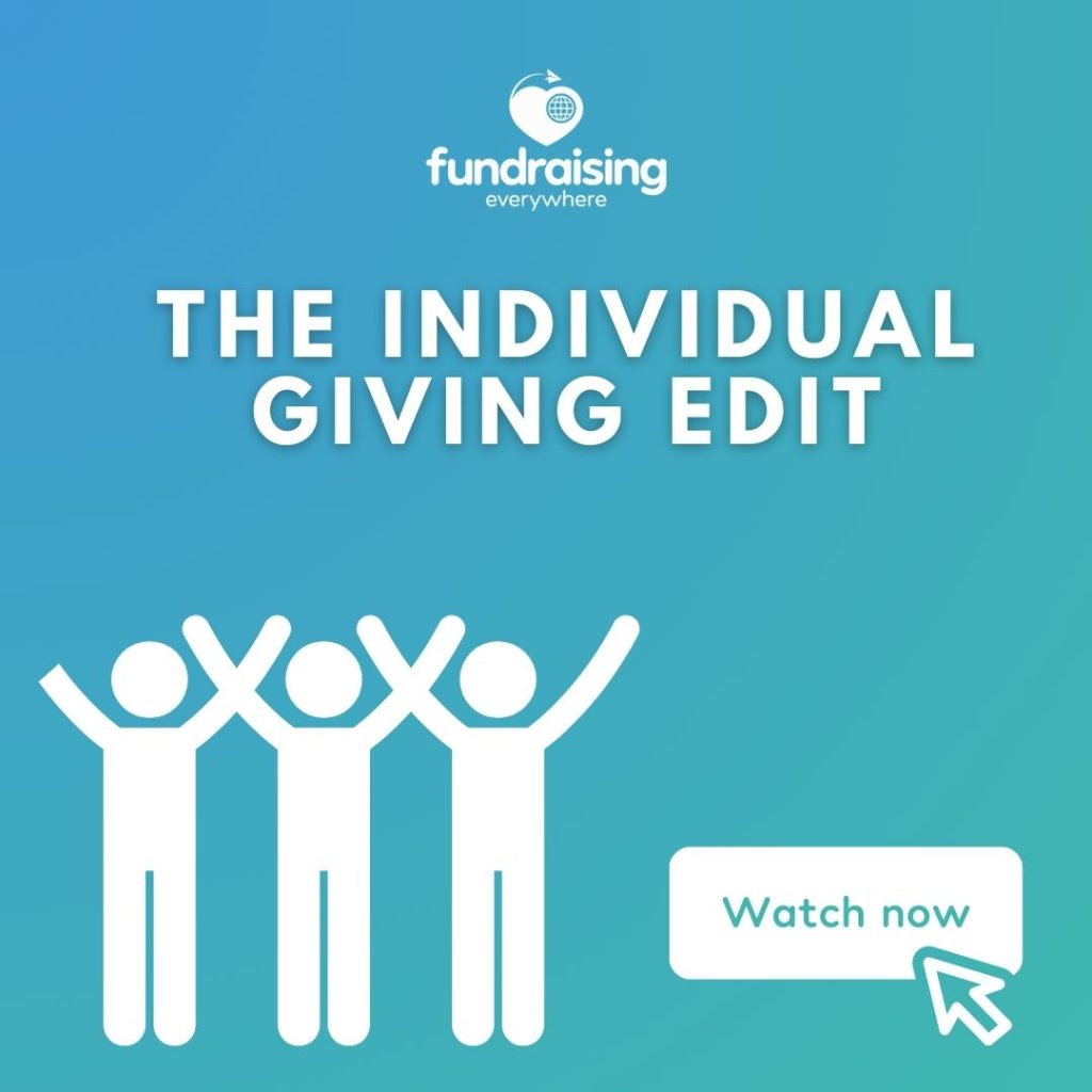 The individual giving edit. Green gradient background, white text.