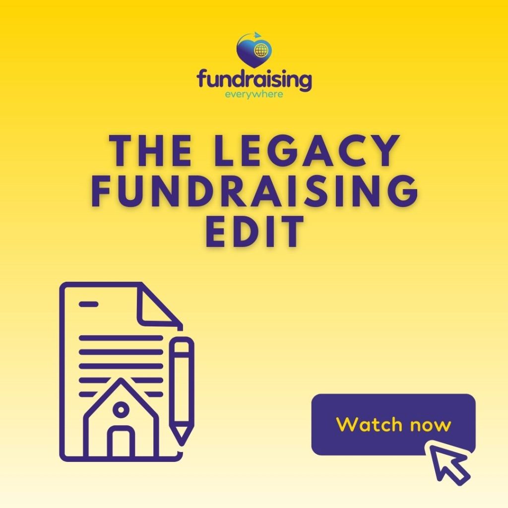 The legacy fundraising edit. Yello gradient background, white text.