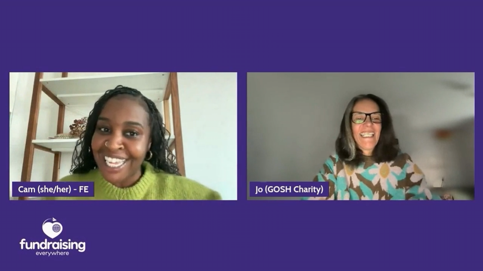 Screenshot from our code ready webinar, showing Cam St-Omer Donaldson and Jo Ann Alves