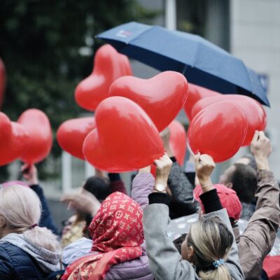 group participating in community fundraising