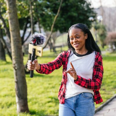 community fundraiser creating content for social media